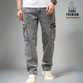 Calça Jeans Cargo Baggy