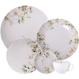 Aparelho de Jantar Tramontina Magnólia em Porcelana Decorada 30 Peças