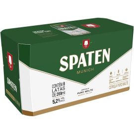 Pack Cerveja Spaten, Puro Malte, 269ml, Lata - 8 Unidades - [RECORRÊNCIA]