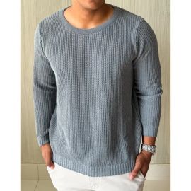 Suéter Masculino Lã Tricot Blusa De Frio Social Manga Longa