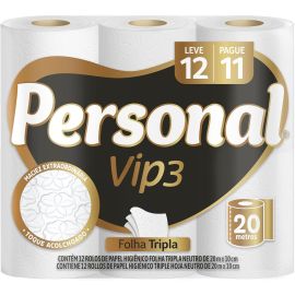 Papel Higiênico Personal Vip Folha Tripla — 12 unidades - [RECORRÊNCIA]