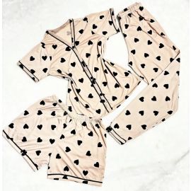 Kit Pijama Americano 3 Peças Camisa Botões + Calça + Short