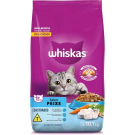 Ração Whiskas para gatos adultos castrados, Peixe, 10,1 kg - [RECORRÊNCIA]