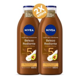 Kit Loção Deo Hidratante Beleza Radiante Cuidado Intenso 2 undiades com 400ml cada Nivea