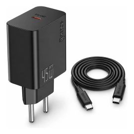 Carregador Turbo 45w Tipo C para Motorola Samsung e Xiaomi Preto