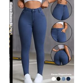 Calça Skinny Jeans Básica Feminina Cintura Alta (36 ao 46)