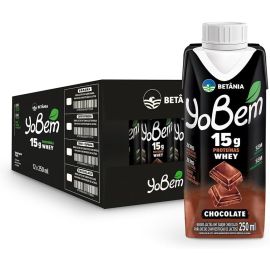 Pack YoBem Bebida Proteica Chocolate 15g de Proteínas Whey - 12 Unidades - [RECORRÊNCIA]