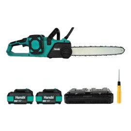 Motosserra Brushless 40v 16 Polegadas 2 Baterias Sabre 46cm Azul-petróleo 127/220v