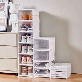 Sapateira Dobrável de Plástico com 6 Prateleiras para 12 Pares - [PIX]