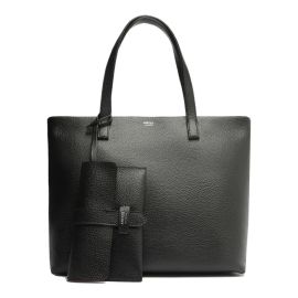 Bolsa Arezzo Shopping Tamanho Grande Lisa com Carteira Preto