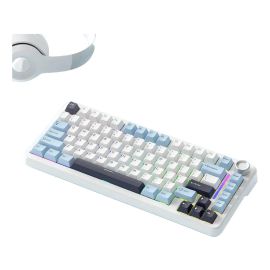 Teclado Mecânico F75 Sem Fio 75% Rgb Glacier Blue