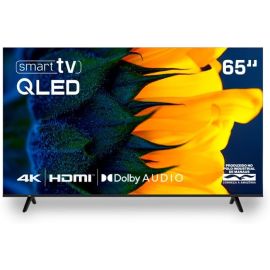 Smart TV HQ QLED 65 Polegadas 4K Dolby Audio Wi-Fi Bluetooth 3 HDMI 2 USB RJ45 Netflix HQ-QLED65SM - [PIX]