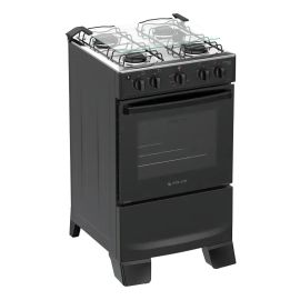 Fogão 4 Bocas Atlas Mônaco Plus com Mesa de Inox Automático Preto Bivolt - [PIX]