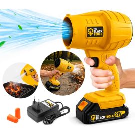 Soprador de Ar Turbo 21v Portátil Bateria Recarregável Potente para Folhas Pó Limpeza Carro Tso-21a The Black Tools