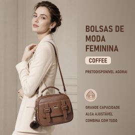 TOMI MITO Bolsa Feminina com Alça Lateral Transversal Faixa de Mão de Couro B736