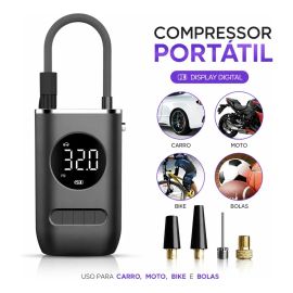 Calibrador De Ar Digital Para Pneu Portátil Compressor Usb