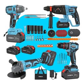 Kit Ferramentas Brushless Elétricas 4 Em 1 C/2 Bateria Bolsa