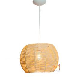Luminária Lustre Pendente palha de milho C/ FIAÇAO 25X25
