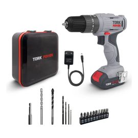 Parafusadeira Furadeira Martelete 12v 30nm Kit Completo Cinza 1.2v