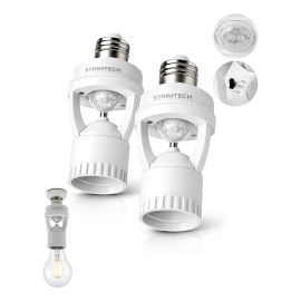 Kit 2 Sensores De Presença Iluminação Lâmpada Soquete E27 Branco