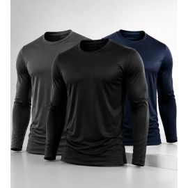 Kit com 3 Camisas Segunda Pele Dry Fit Proteção UV