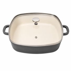 Caçarola Quadrada Antiaderente inox Com Tampa 4,1L - [PIX]