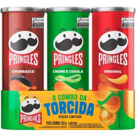 Salgadinho Batata Frita Pringles Tripack Festa do Futebol 322g