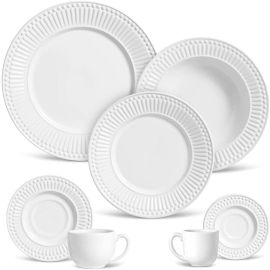 Aparelho de Jantar 42 Peças Porto Brasil Roma Branco