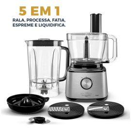 Multiprocessador Britânia 5 Em 1 Bmp2000 1300w Cor Prateado 127v