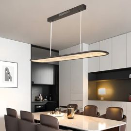 Luminária Pendente LED Linear Moderno Led Sala Bancada Escritório Cozinha 3 Cores +controle - [PIX]