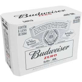 Pack Cerveja Budweiser Zero Álcool, 350ml, Lata - 8 unidades
