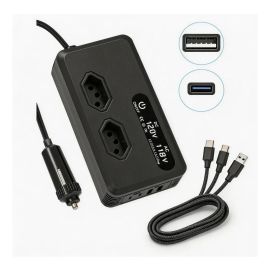 Inversor Carro 12v 220v Veicular 300w 2usb 2type-c Conversor