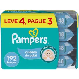 Lenços Umedecidos Pampers Cuidado de Bebê 192 Unidades