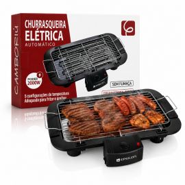 Churrasqueira Elétrica de Mesa Epsilon Controle de Temperatura Grill Grelhador Portátil Cozinha