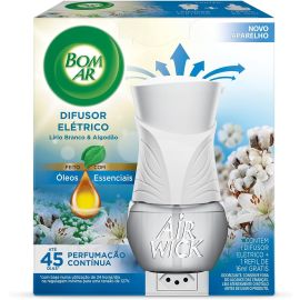 Difusor Elétrico Bom Ar Lírio Branco e Algodão Aparelho + Refil 16ml - [RECORRÊNCIA]