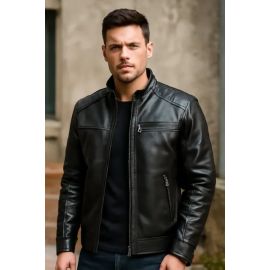 Jaqueta Couro Masculino Slim Resistente - [PIX]
