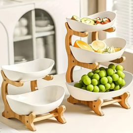 3 Andares Fruteira, Bandeja para Lanches, Suporte Decorativo - [PIX]