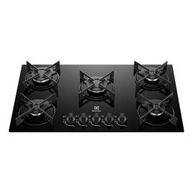 Cooktop 5 Bocas a Gás Electrolux Mesa de Vidro Efficient Grade de Aço Fosco (KE5GR) Bivolt - [PIX]