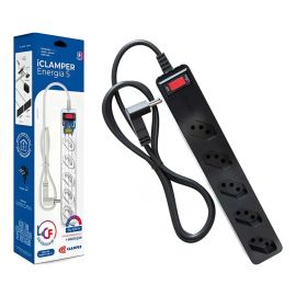 Filtro Clamper 5 Tomadas Pc Gamer - 1270 / 2200w Bivolt Cor Preto