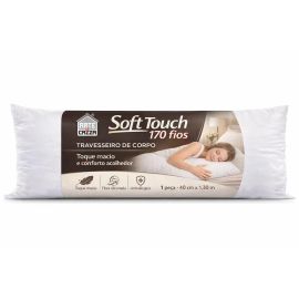 Travesseiro de Corpo 40cm x 1,30m Soft Touch Branco - Arte & Cazza