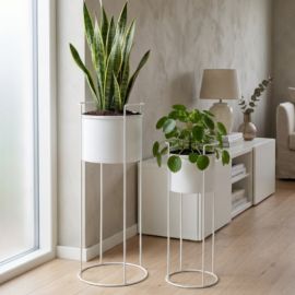 Conjunto Vasos Decorativos Btc Cachepots De Metal C/2 Peças - [PIX]