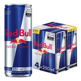 Red Bull Energético, Energy Drink, 250ml, 4 latas
