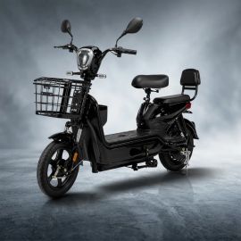 Bicicleta Eletrica 500w Sem Cnh Cesto 2 Pessoas Cor Preto