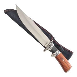 Faca Churrasco Profissional Camping Super Afiado C/ Bainha Aço Inox