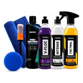 Kit Lavagem Automotiva Vonixx V-Floc Cera Intense Pretinho 500ml