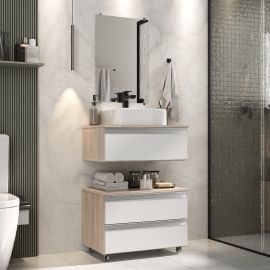 Conjunto Gabinete Banheiro Creta 60cm - [PIX]