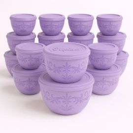 Conjunto 10 Potes Bowl Personalizado 1l Oliplast Lilás