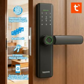 Fechadura Eletronica Digital Com Biometria, Senha, Cartão Ic E Tuya App Bluetooth LAZORO