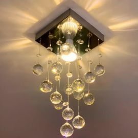 Lustre Cristal Acrílico Quarto Sala Vai Montado Promoção
