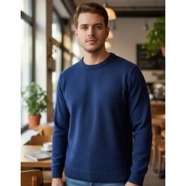 Blusa Tricô Masculina Lã Suéter Gola Careca Cardigan Inverno